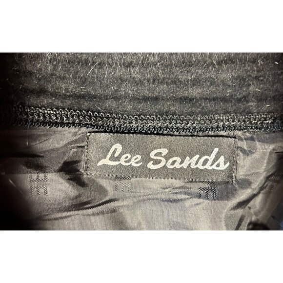 Lee Sands Black Cardigan XL (est) Angora blend Embroidered Old Money Mob Wife - Picture 5 of 13